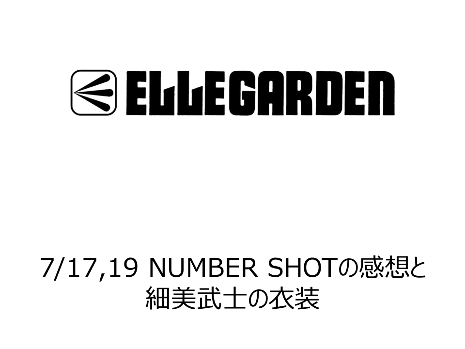 Ellegarden The Low Atus 7 17 19 Number Shotの感想と細美武士の衣装 将来に憂う28歳ブログ